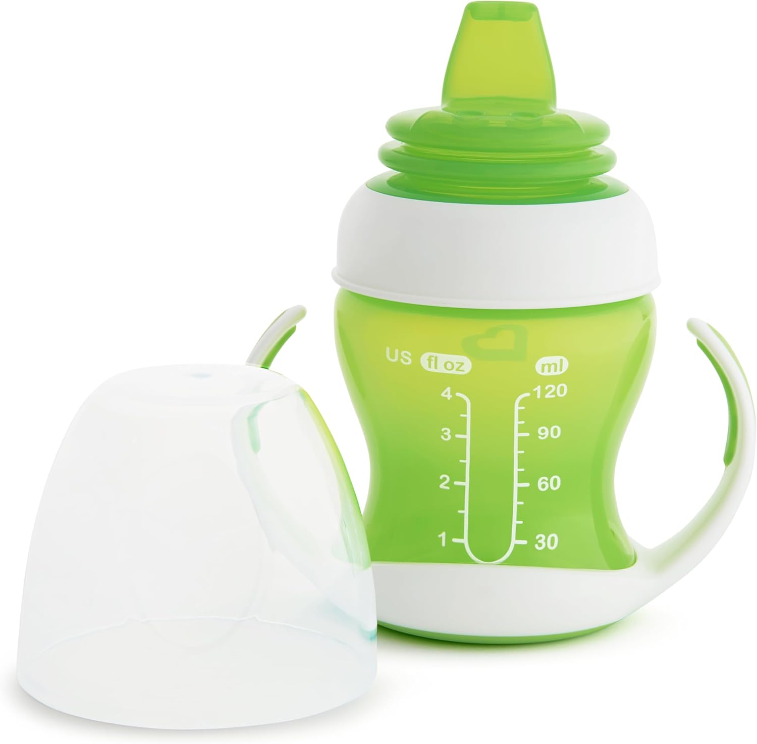 Munchkin Gentle Transition Trainer Cup green and white with handles 4M+