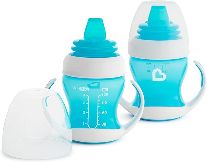 Munchkin Gentle Transition Trainer Cup turquoise with white handles 4M+