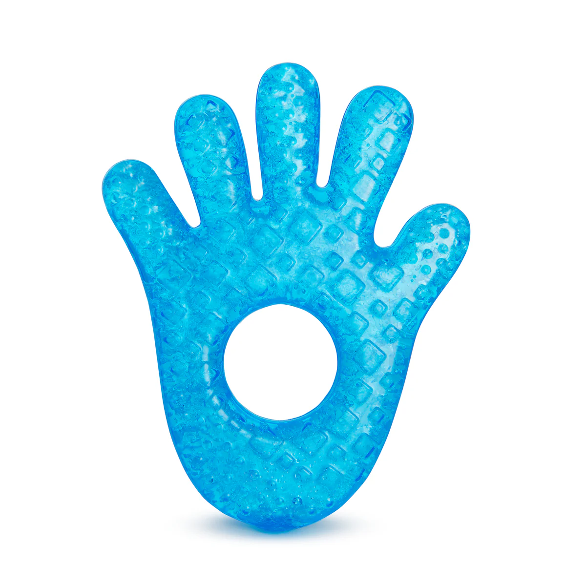 Munchkin blue ice chewy hand-shaped teether for babies