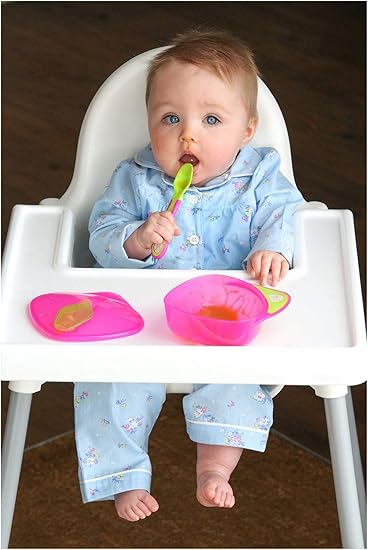 Vital On Go Weaning Set pink with bowls and spoon for babies