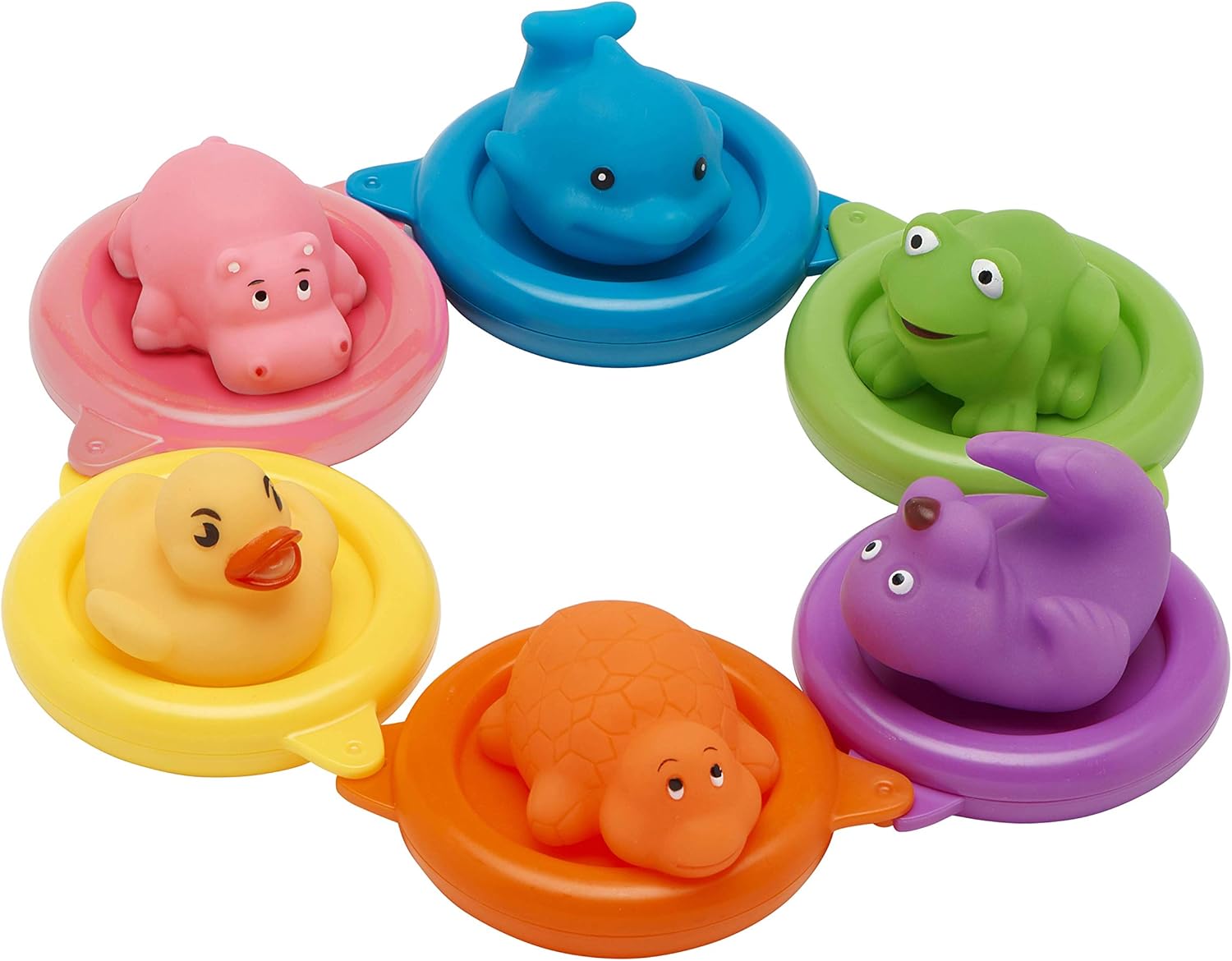 Vital Baby Splash Swim Rings, set of six colourful animal floats for babies