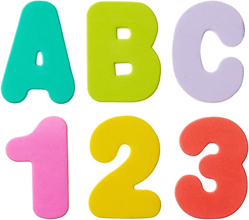 Vital Baby Hydrate Splash colourful letters and numbers bath toy set