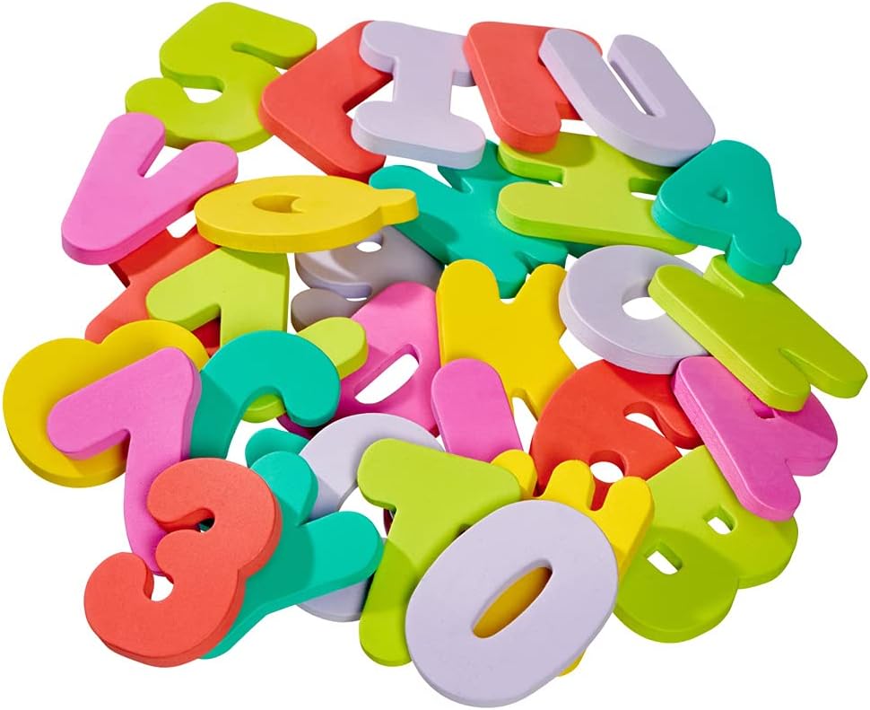 Vital Baby Hydrate Splash colourful letters and numbers bath toy set