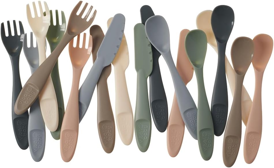 Vital Baby NOURISH Perfectly Simple 15-piece cutlery set in multiple colours