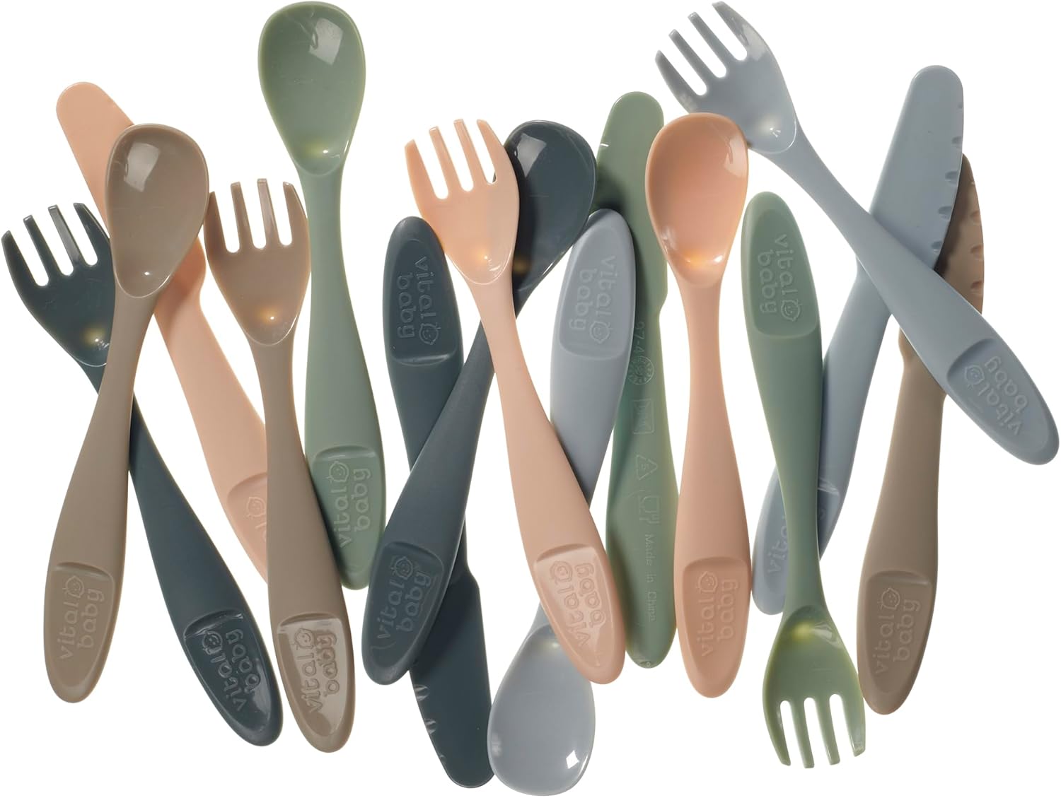 Vital Baby NOURISH Perfectly Simple Cutlery 15-piece set in multi-colours