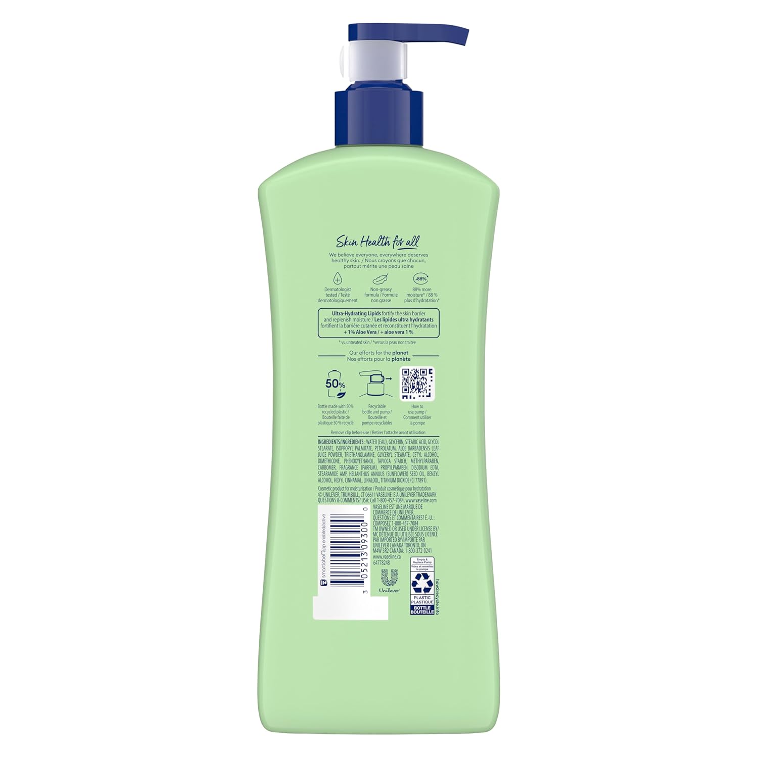 Vaseline Intensive Care Soothing Hydration body lotion 600 mL green pump bottle