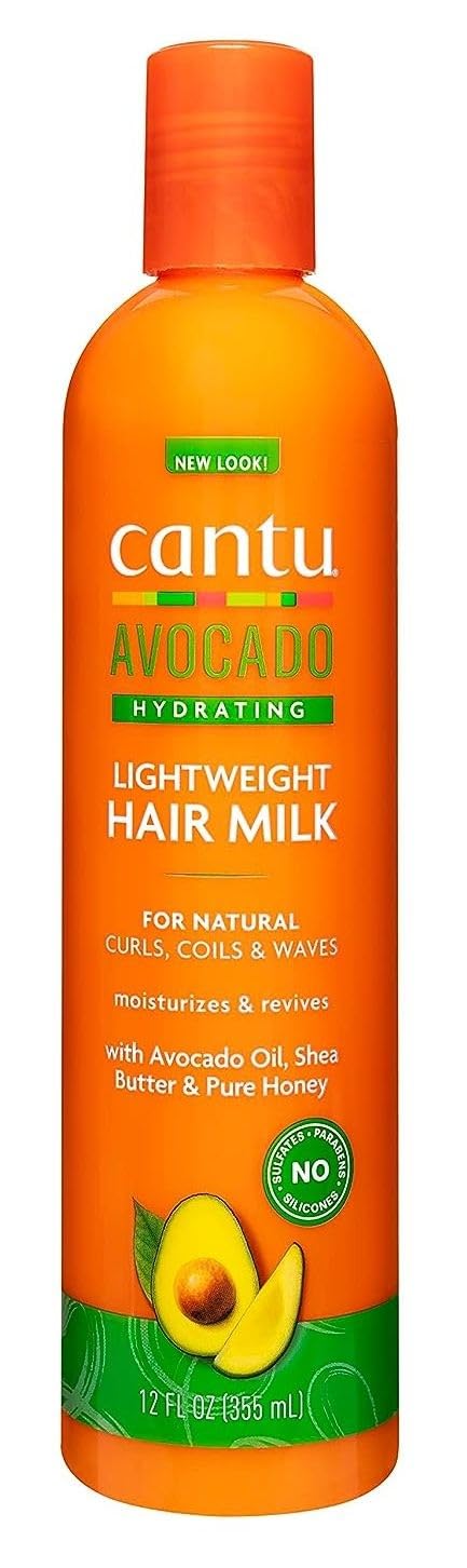 Cantu Avocado Hydrating Lightweight Hair Milk 355ml orange bottle with avocado imagery