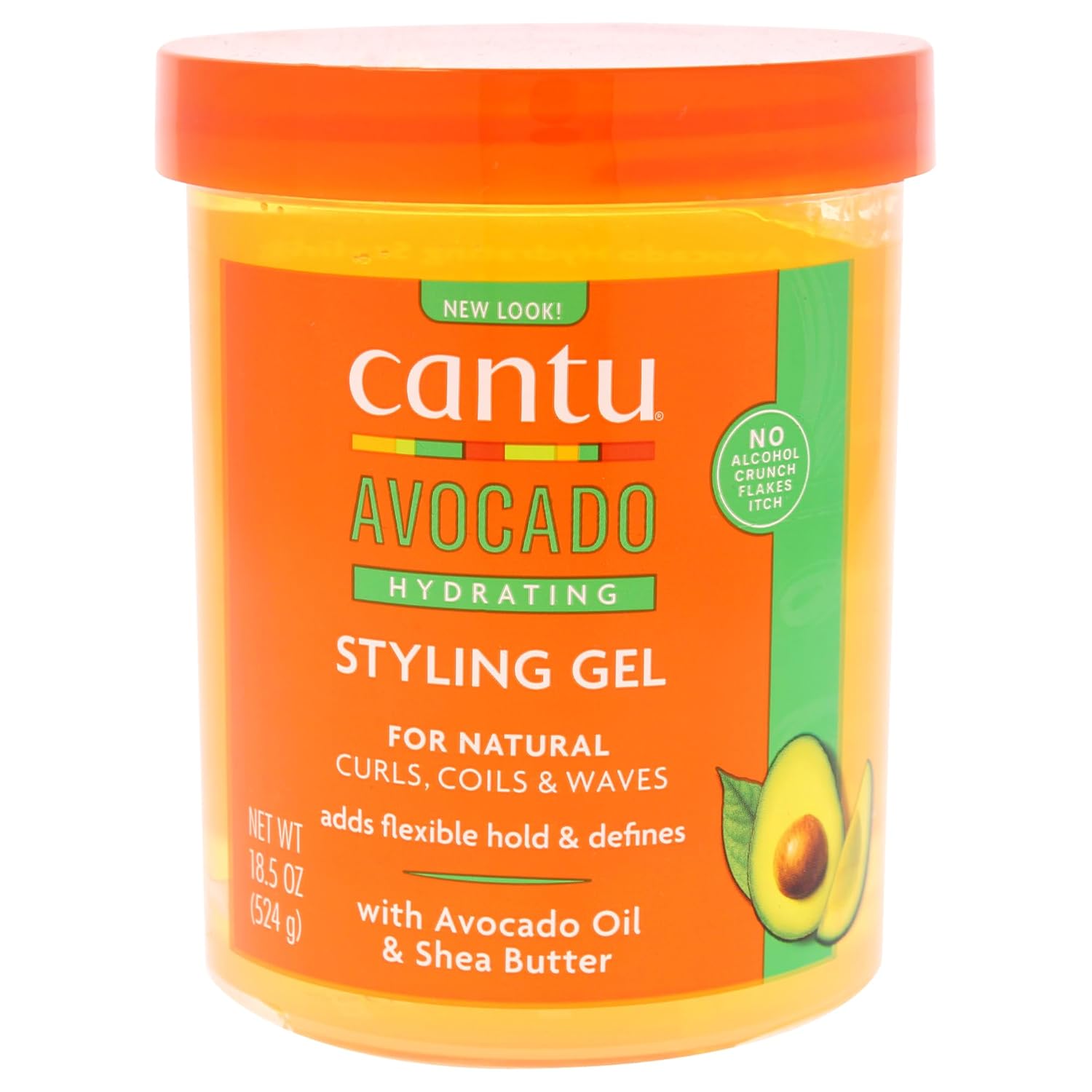 Cantu Avocado Hydrating Styling Gel with Shea Butter, 524g jar