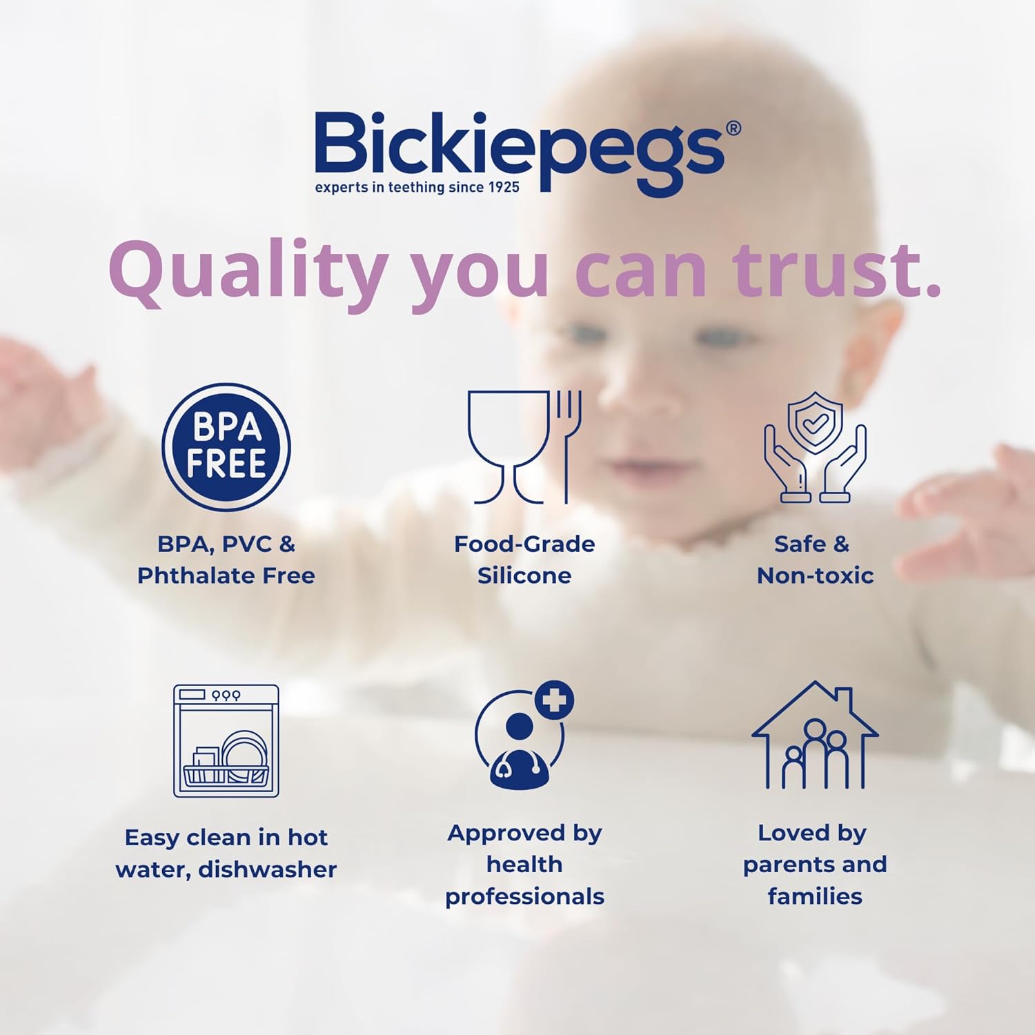 Bickiepegs Finger Toothbrush and Gum Massager Twin Pack, food-grade silicone