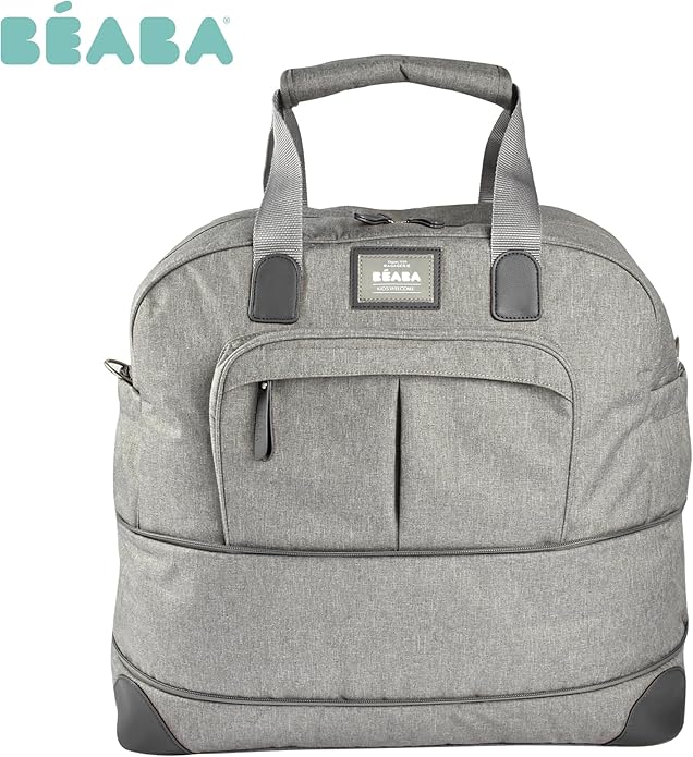 Béaba Amsterdam II expandable nappy bag in grey with dual handles