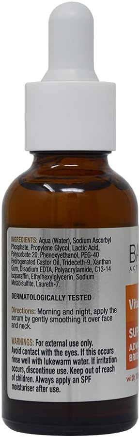 Balance Active 12% Vitamin C brightening serum 30ml amber glass bottle with dropper