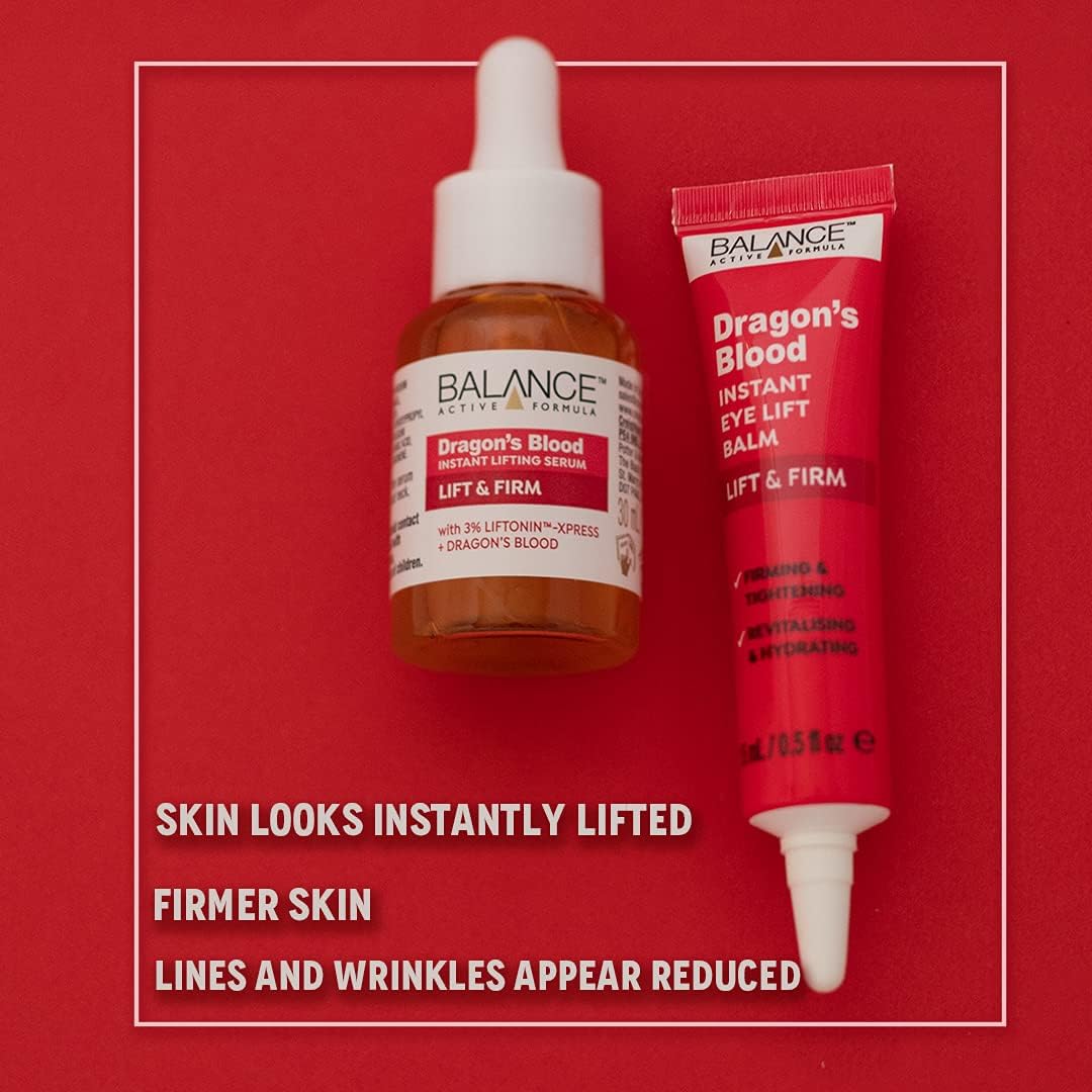 Balance Active Formula Dragon's Blood Instant Lifting Serum in amber dropper bottle