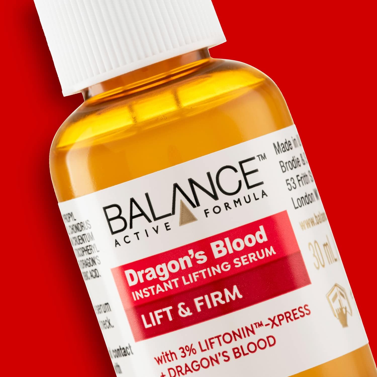 Balance Active Formula Dragon's Blood Instant Lifting Serum, 30ml gold bottle with white cap