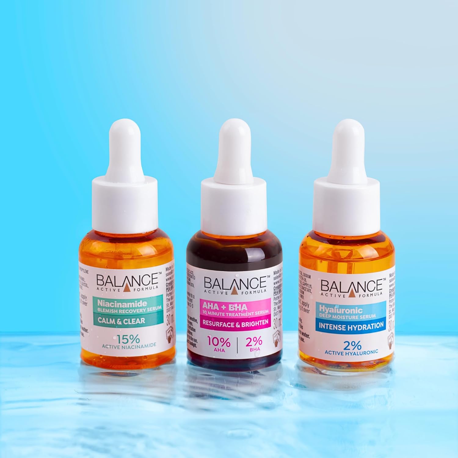 Balance Active Formula Resurface & Brighten AHA 10% BHA 2% retexturising serum with dropper