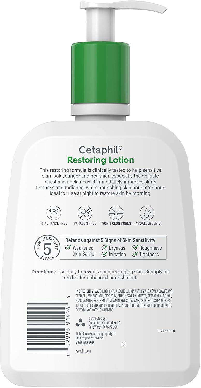 Cetaphil Restoring Lotion with Antioxidants 473ml pump bottle green cap