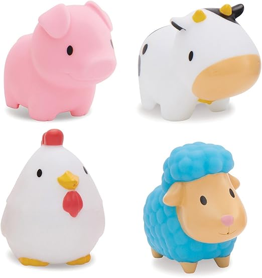Munchkin Farm Bath Squirts four-pack rubber animal toys for babies