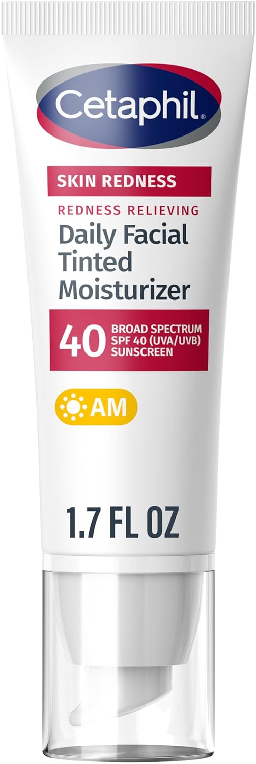 Cetaphil Redness Relieving Daily Facial Tinted Moisturizer SPF 40, 1.7 fl oz tube