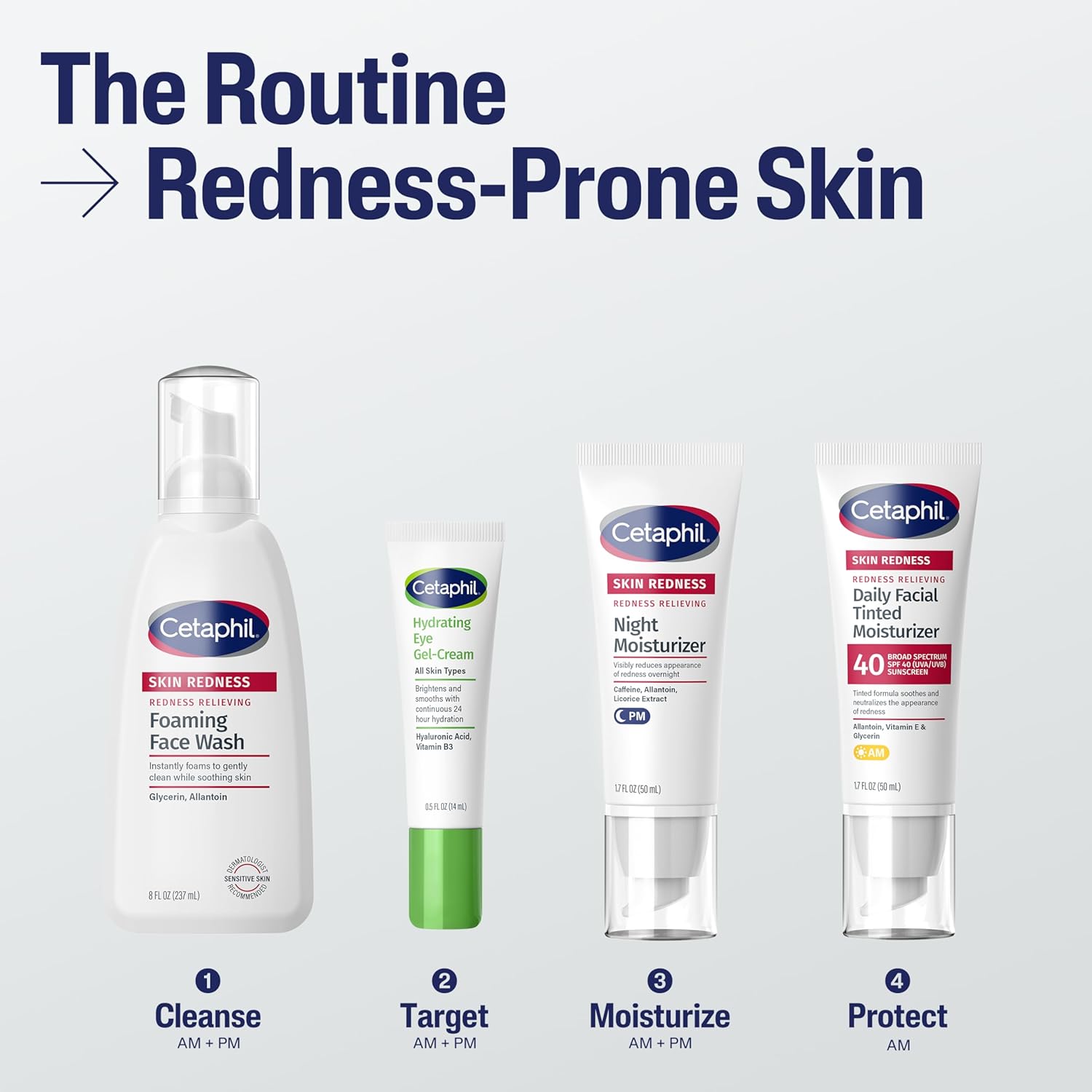 Cetaphil Pro Skin Redness Night Moisturiser 50ml tube for sensitive skin