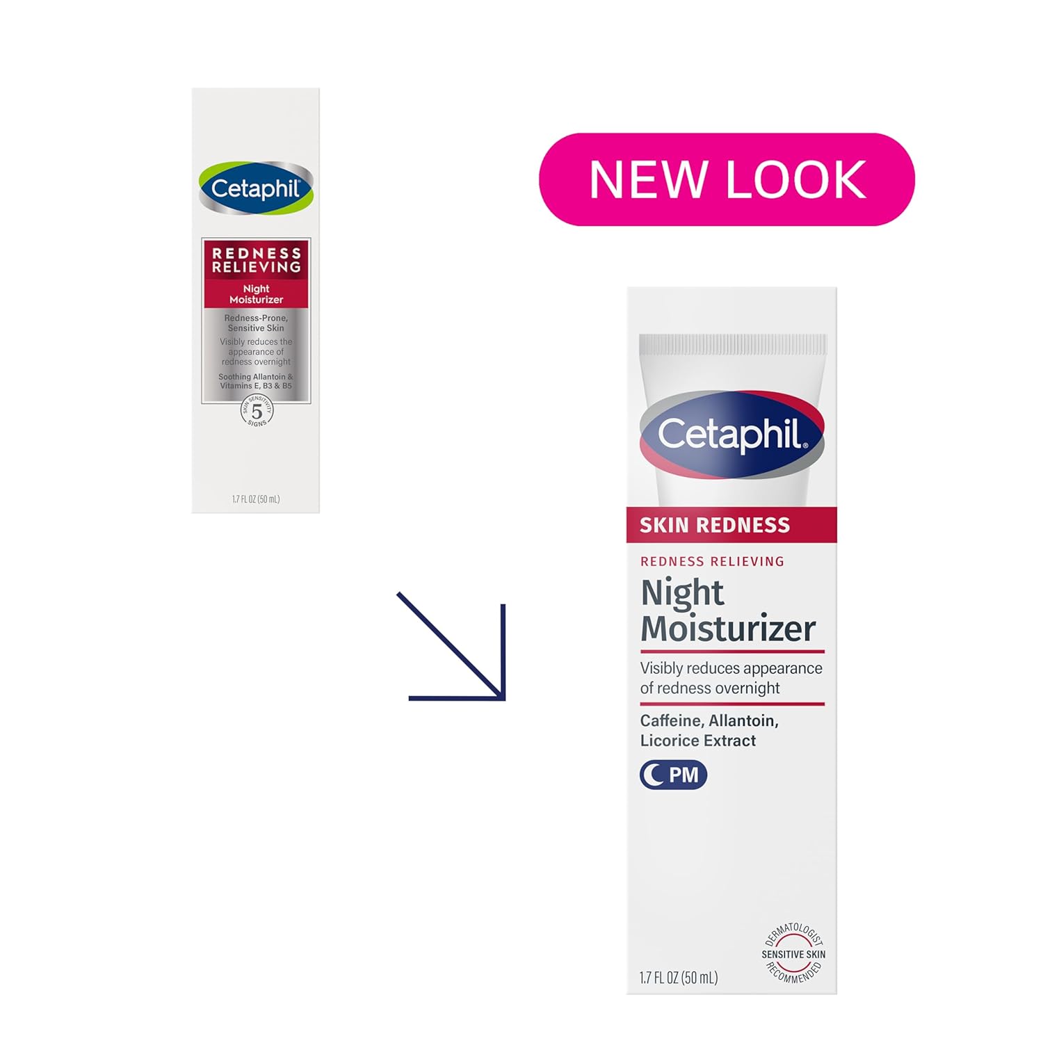 Cetaphil Pro Redness Relieving Night Moisturiser 50ml white tube