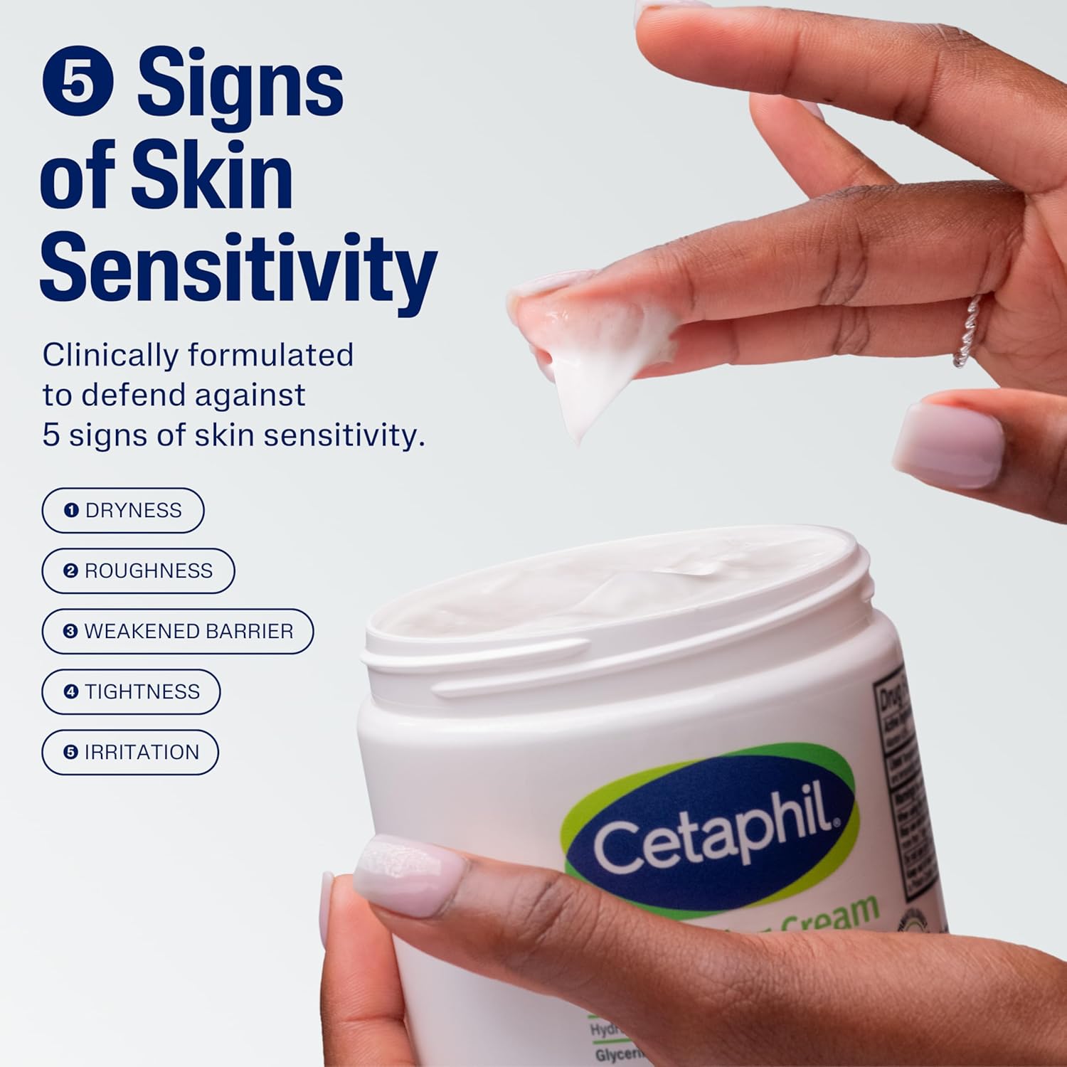 Cetaphil Moisturising Cream 453g white jar with blue and green logo label