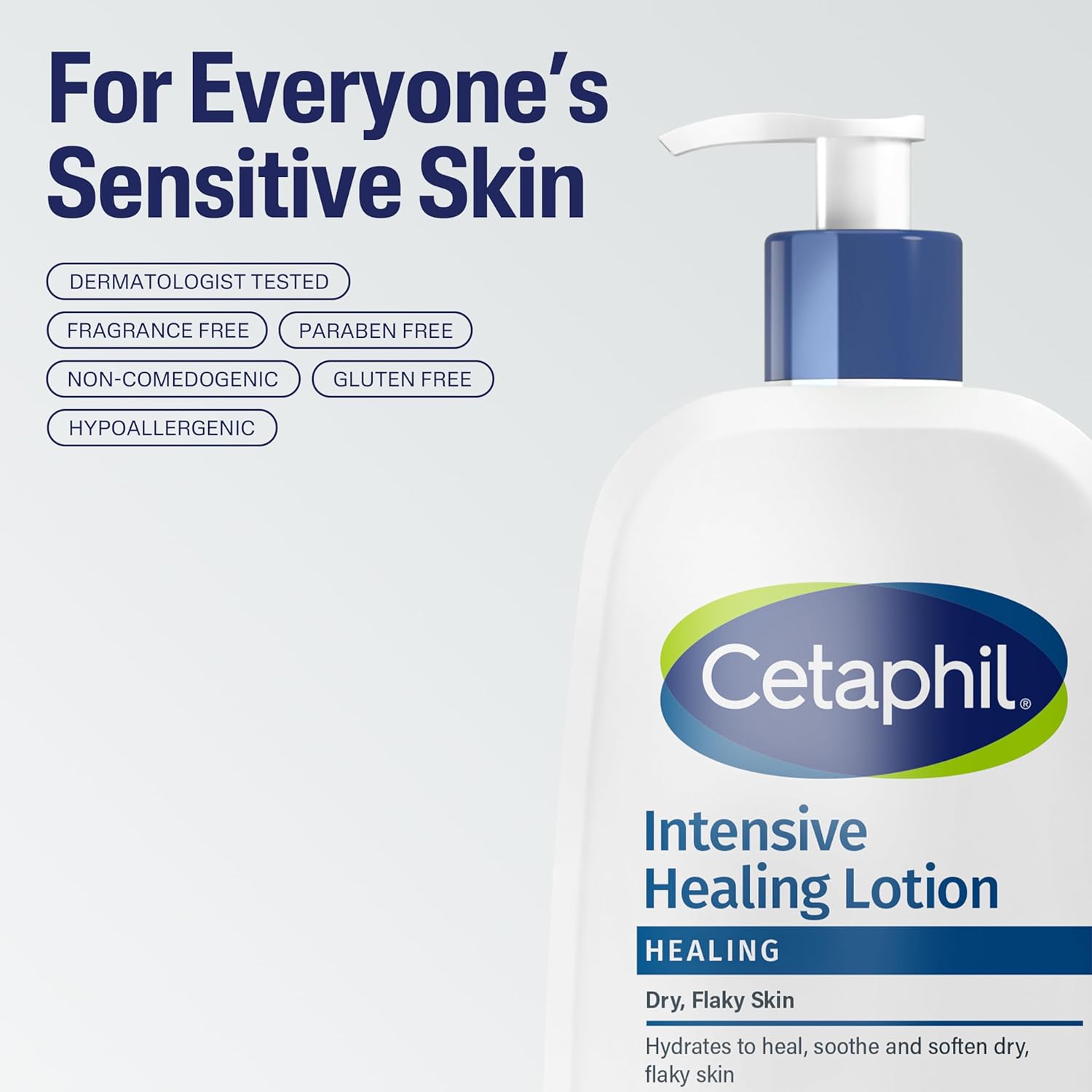 Cetaphil Intensive Healing Lotion white pump bottle with blue top 473ml