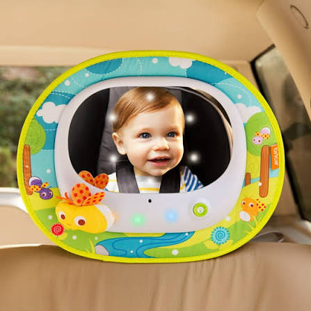 Munchkin Brica Swing In-Sight car mirror with colourful animal design for rear-facing infant viewing