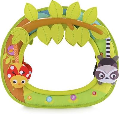 Munchkin Brica Swing In-Sight baby car mirror with leaf and animal design