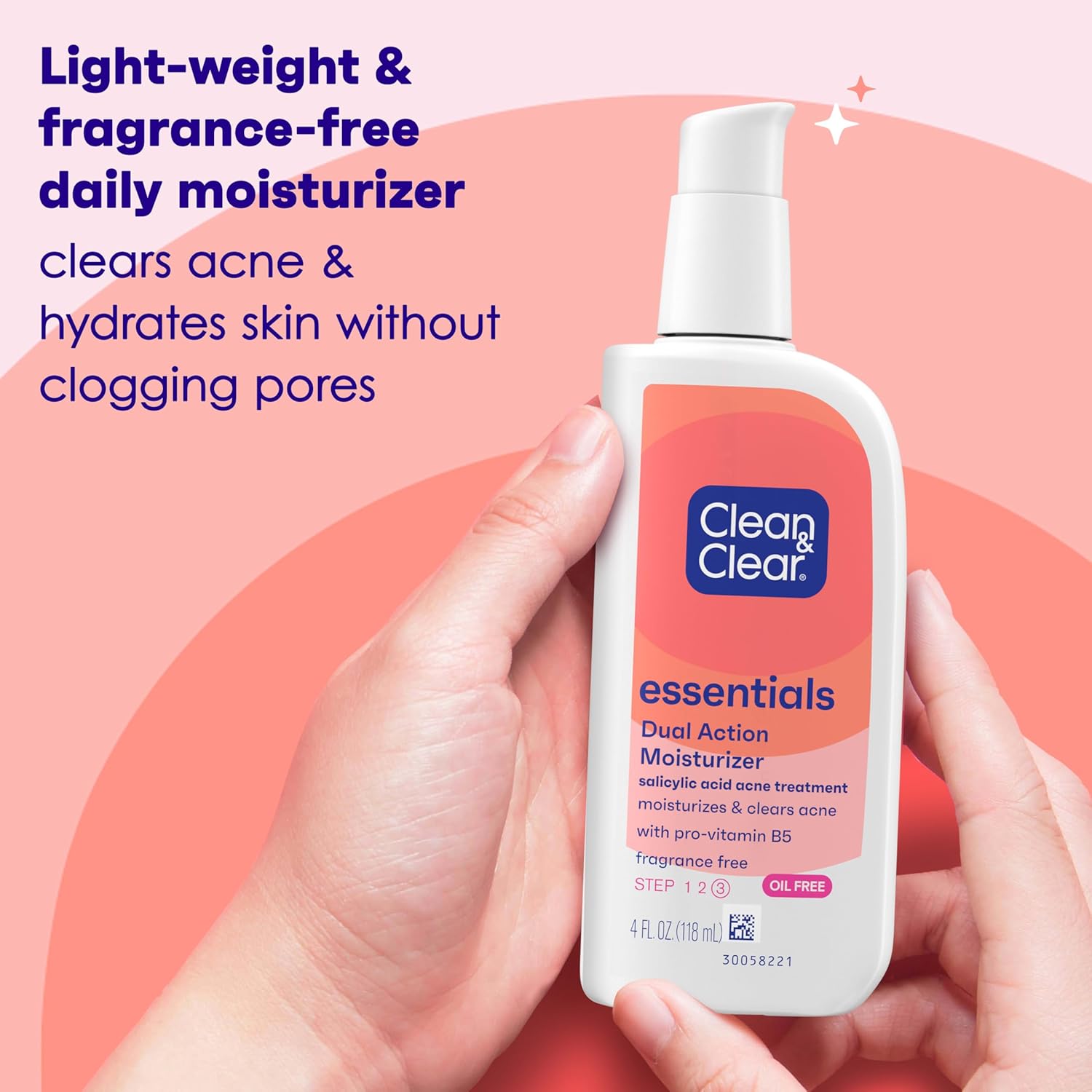 Clean & Clear Essentials Dual Action oil-free face moisturizer 118ml bottle
