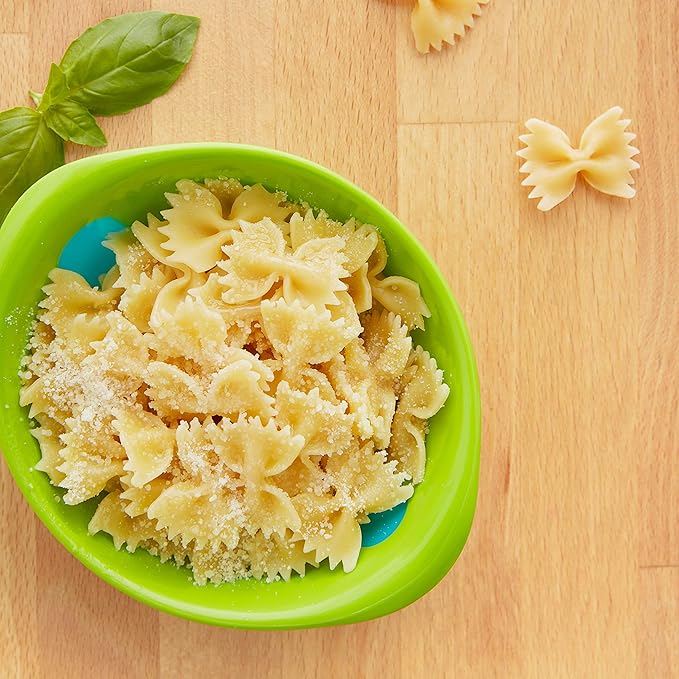 Munchkin White Hot bright green bowl with pasta, three-pack for toddlers
