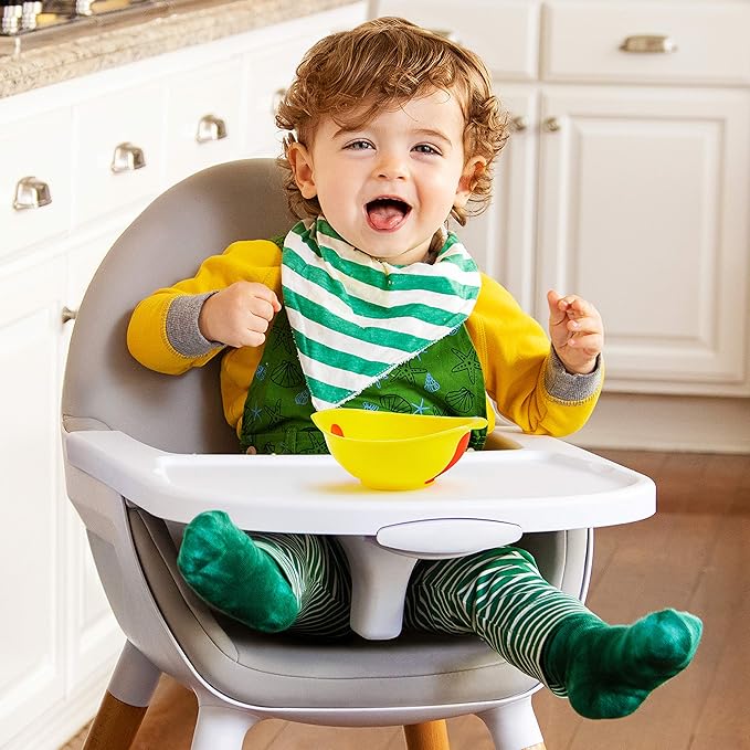 Munchkin White Hot Bowls three-pack yellow temperature-sensing baby bowls twelve months plus