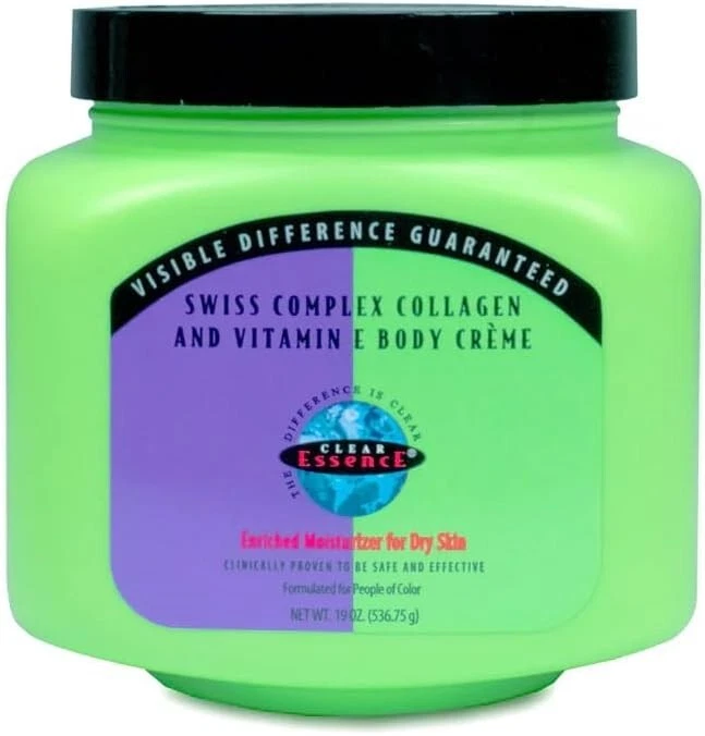 Clear Essence Swiss Complex Collagen Vitamin E body creme 536g green jar