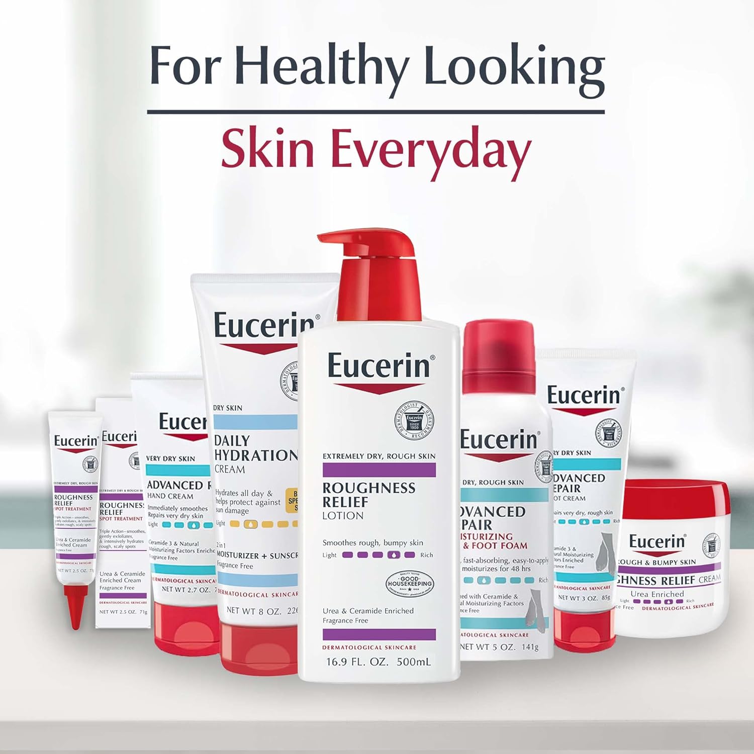 Eucerin Roughness Relief Cream 454g jar with red lid for dry skin