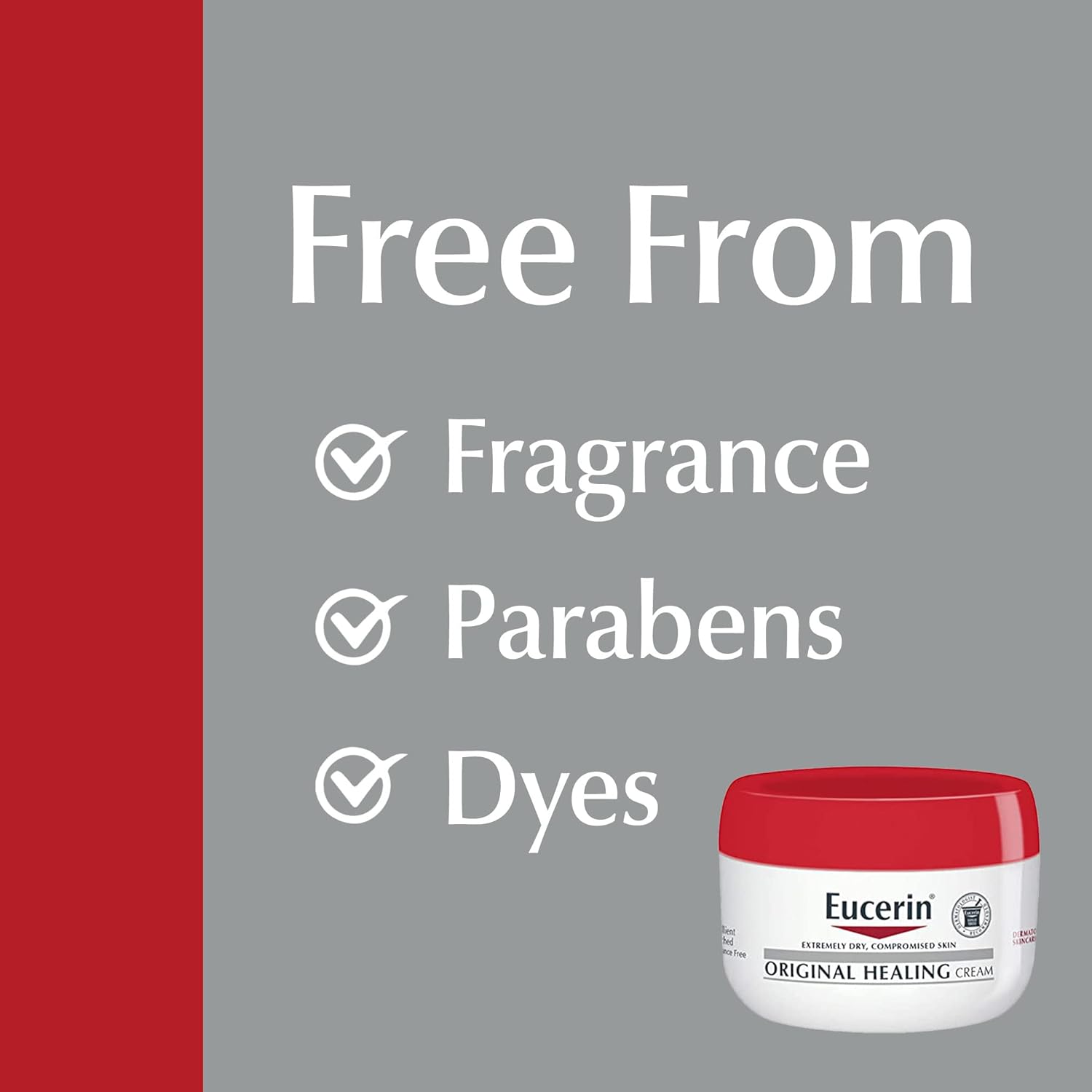 Eucerin Original Healing Cream 454g jar with red lid for dry skin