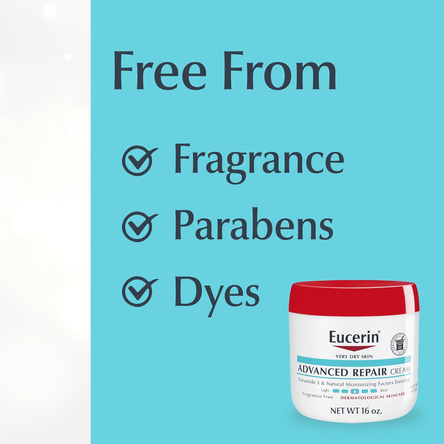 Eucerin Advanced Repair body cream 16 oz jar with red lid for very dry skin