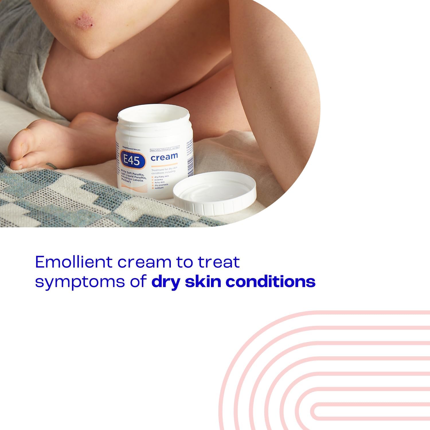 E45 Dermatological Cream 350g white jar with lid