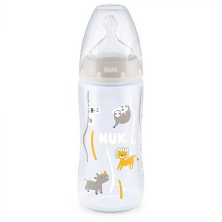 NUK First Choice+ 300ml grey baby bottle with temperature control