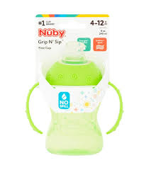 Nuby Explora Non-Spill Cup 295ml green with handles infant sippy cup