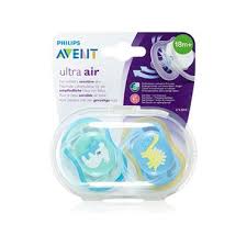 Philips Avent Ultra Air soothers pacifiers 18 months plus turquoise blue yellow
