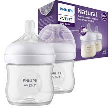 Philips Avent Natural Response 125ml newborn bottle, clear with white teat