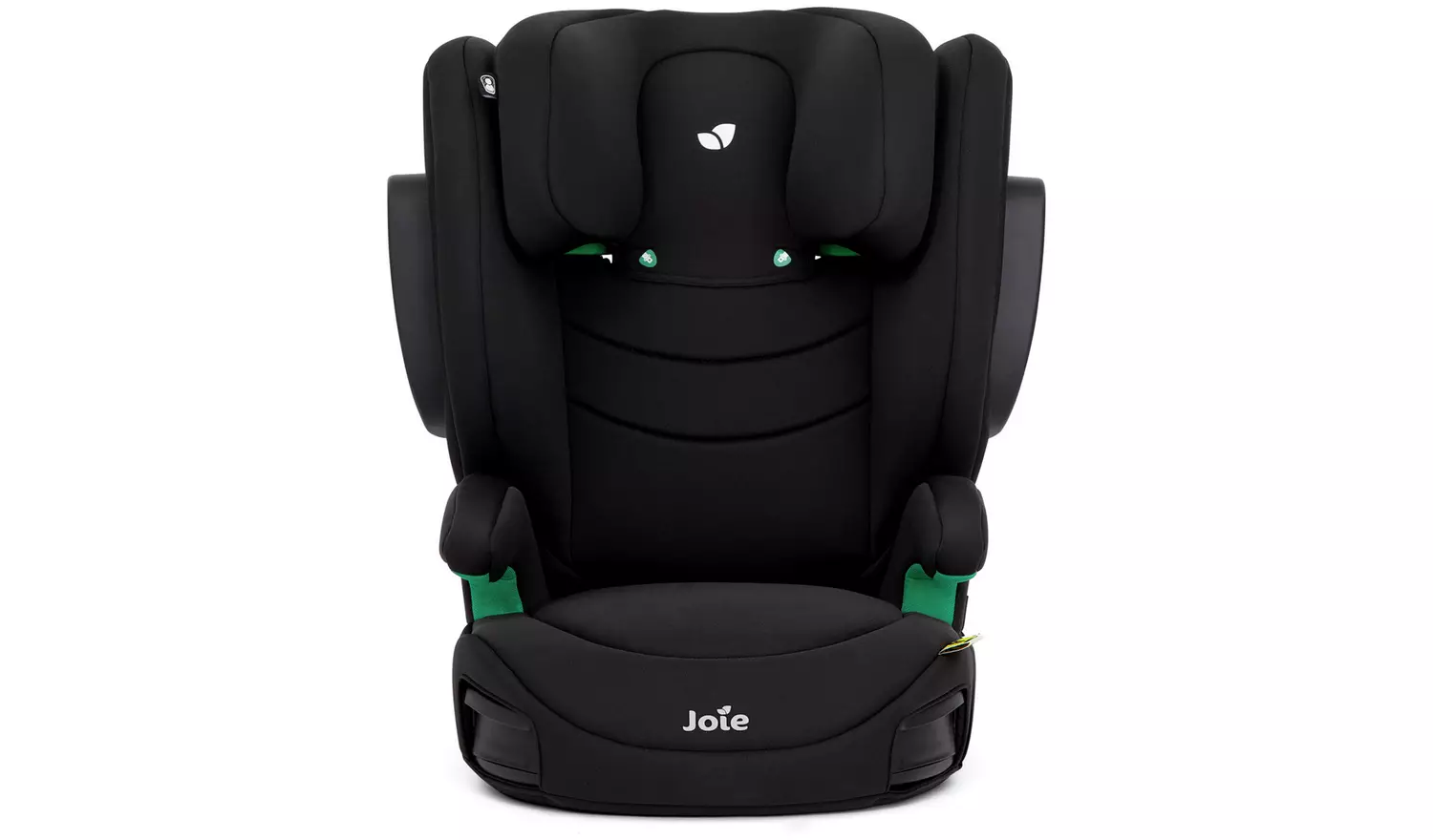 Joie i-Trillo i-Size R129 black belted booster car seat with green buckles