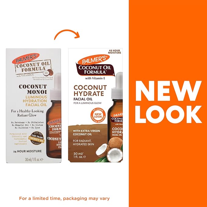 Palmer's Coconut Monoi Luminous Hydration Facial Oil 30ml bottle with dropper