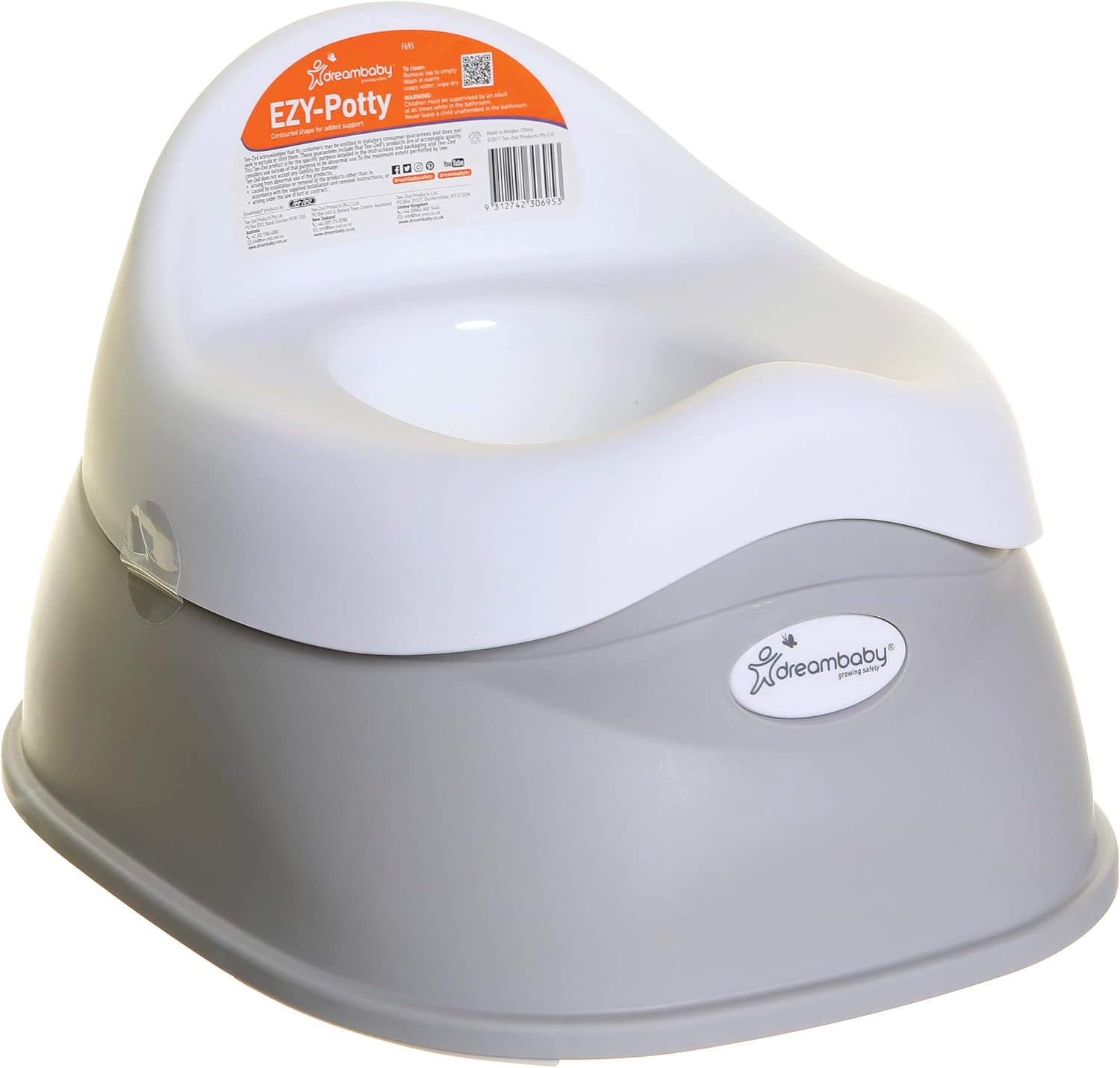 Dreambaby Ezy-Potty grey and white sturdy child potty seat