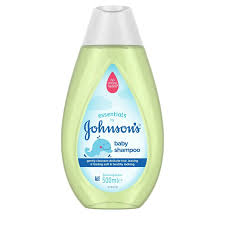 Johnsons Baby Essentials 500ml shampoo bottle, pale green liquid