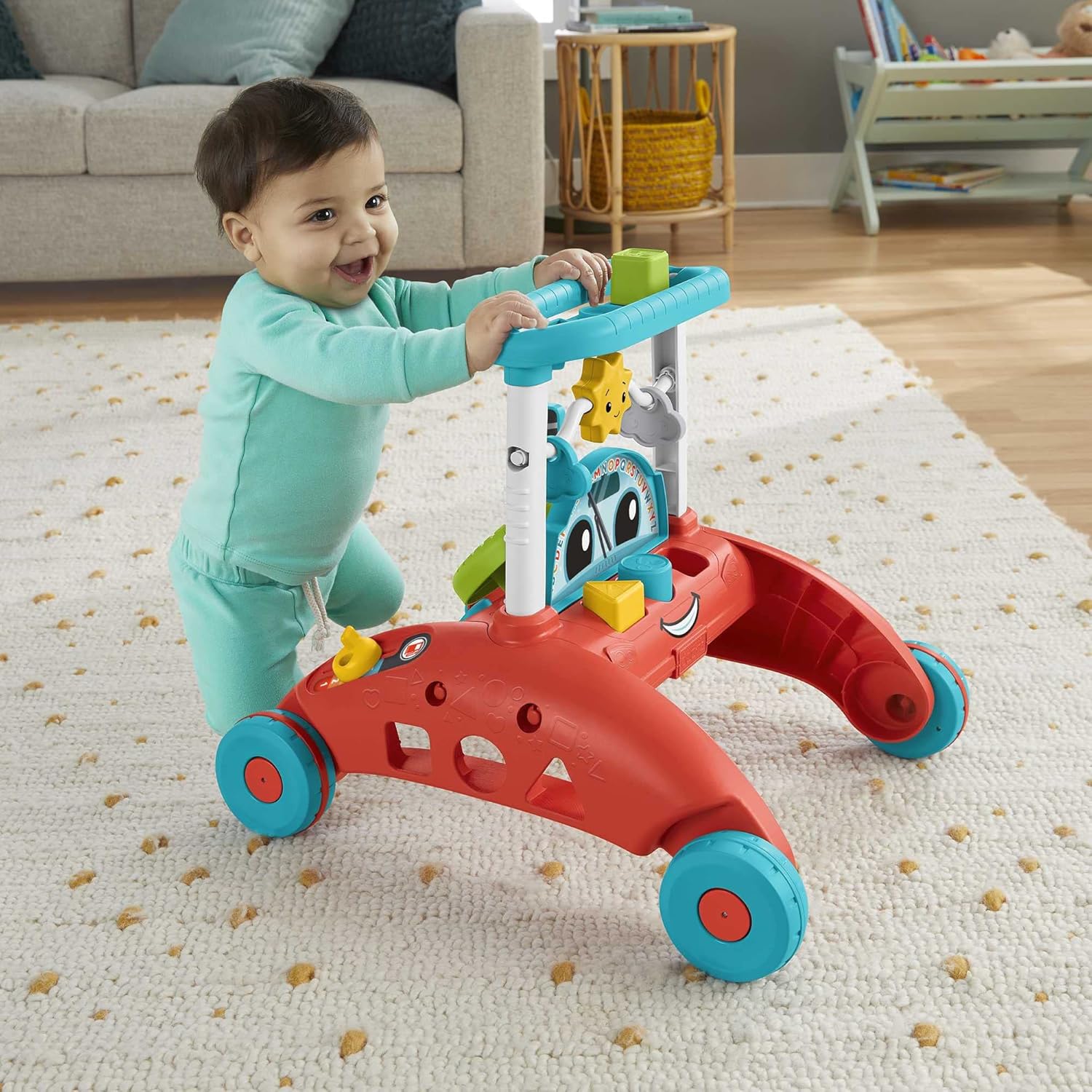 Fisher-Price red and blue 2-sided Steady Speed Walker with interactive features