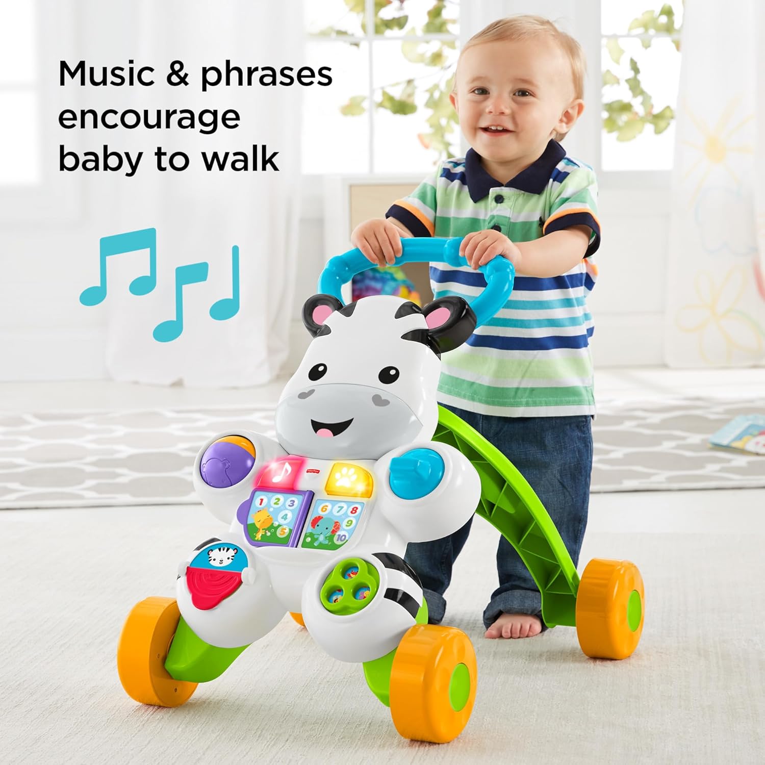 Fisher-Price Learn with Me Zebra Walker with music and interactive buttons