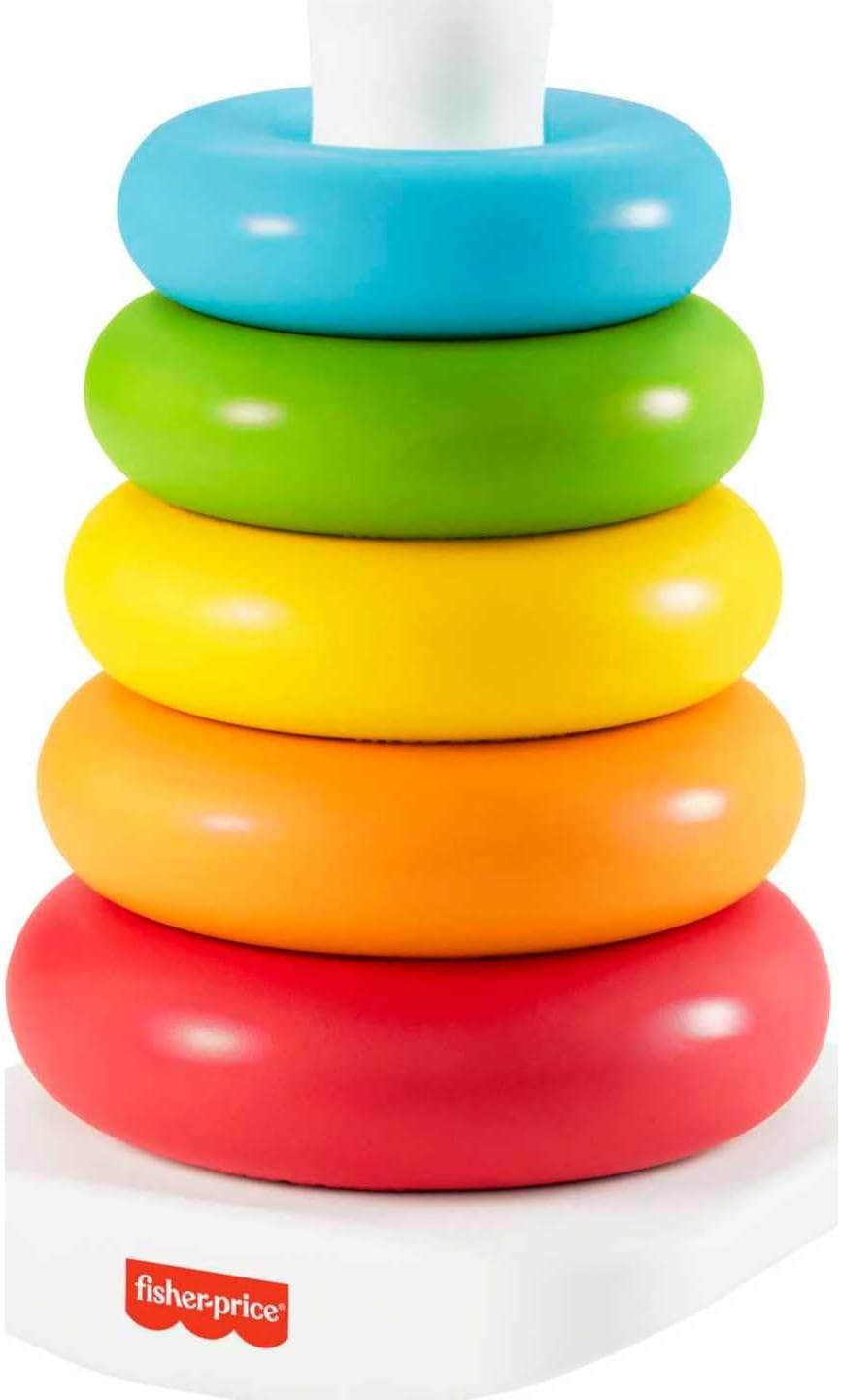 Fisher-Price Rock-a-Stack classic ring stacking toy with coloured rings