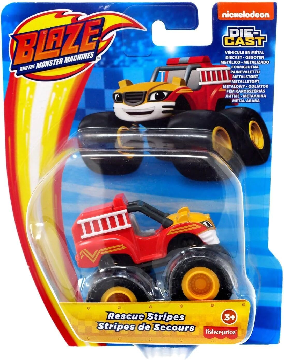 Fisher-Price Blaze and the Monster Machines Rescue Stripes red diecast car toy