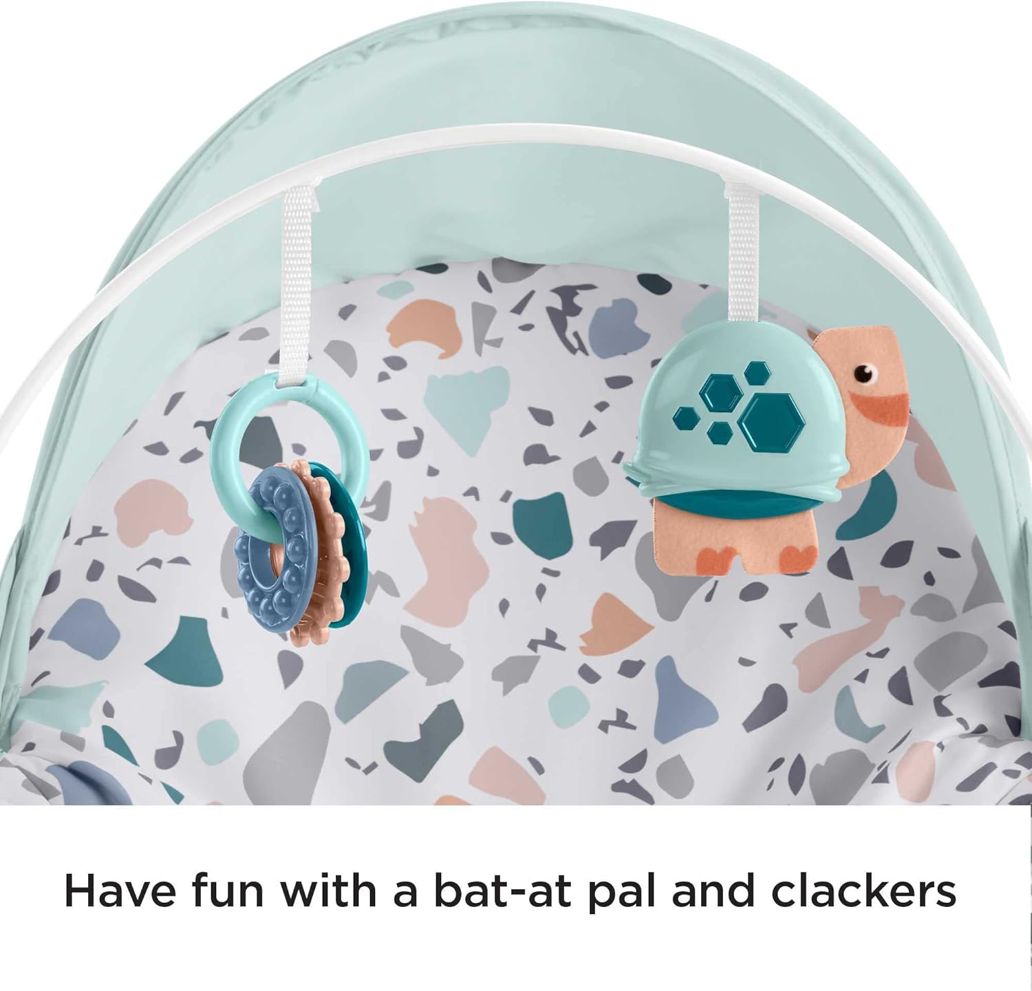 Fisher-Price Deluxe Infant-to-Toddler Rocker in mint green with toys