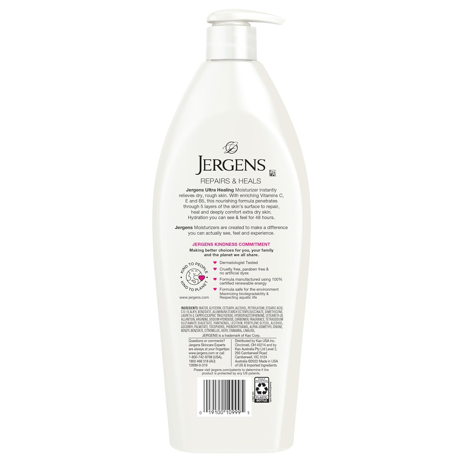 Jergens Ultra Healing dry skin moisturiser 621g pump bottle