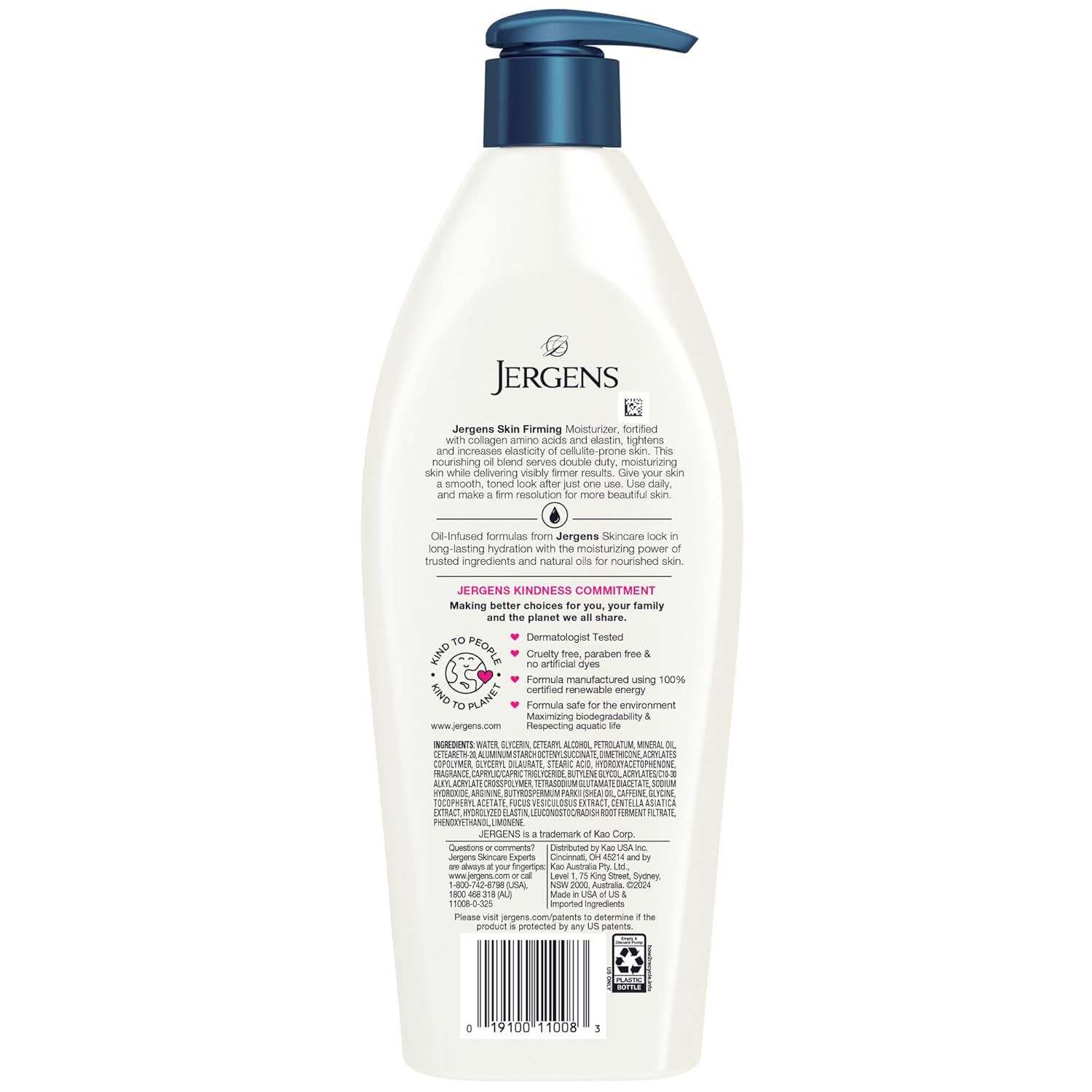 Jergens Daily Moisture dry skin moisturiser lotion, 621ml pump bottle with dark blue cap